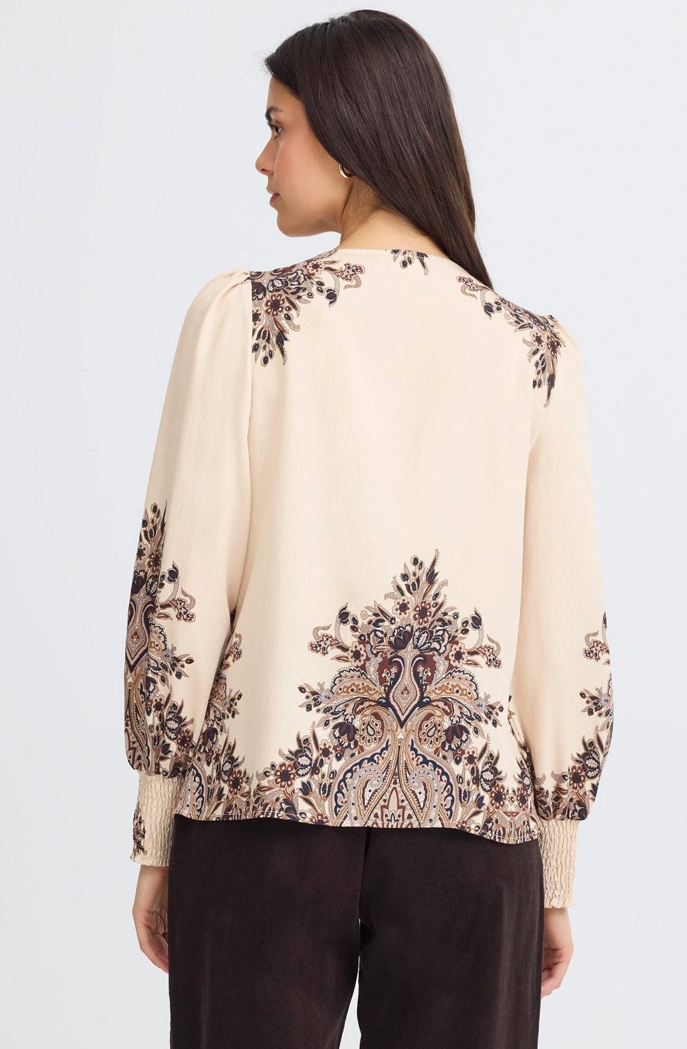 Pumicestone Beige Paisley Blouse