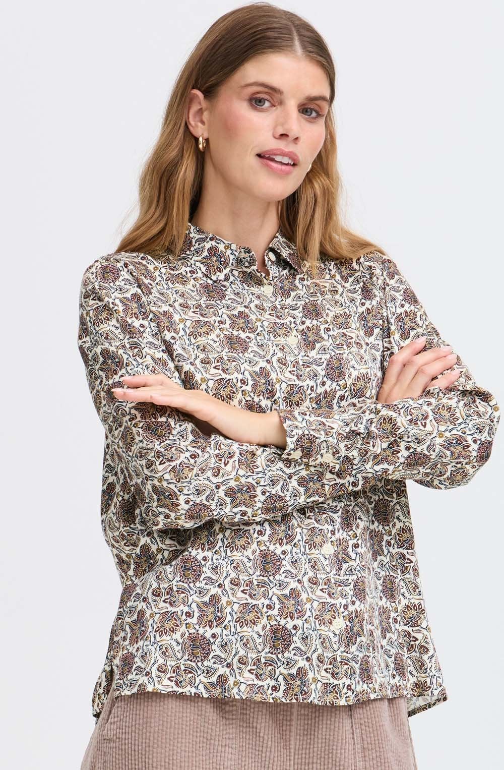 Pumicestone Black and Fudge Paisley Shirt