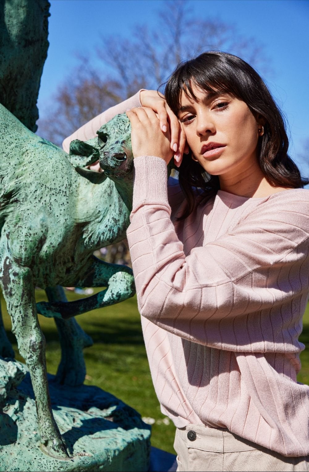 Rose Smoke Batwing Top