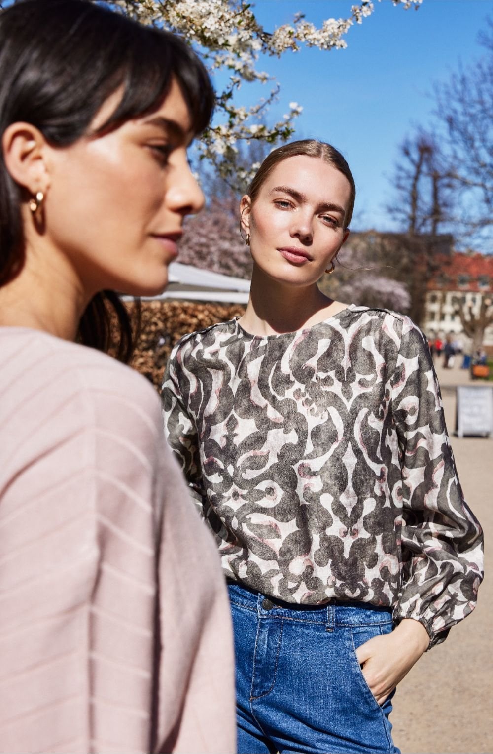 Rose Smoke Batwing Top