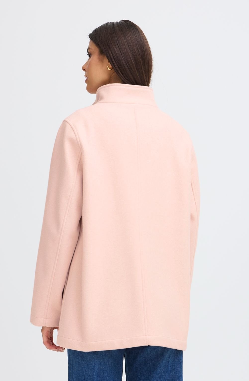Rose Smoke High Collar Willa Coat