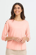 Rose Smoke Shoulder Detail Pullover