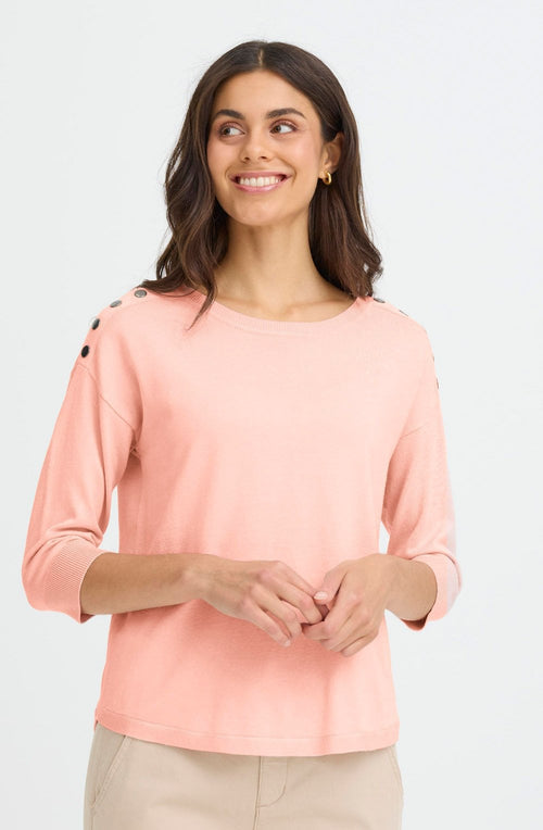 Rose Smoke Shoulder Detail Pullover