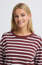 Rum Raisin and White Striped Weighted Jersey Top