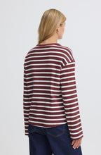 Rum Raisin and White Striped Weighted Jersey Top