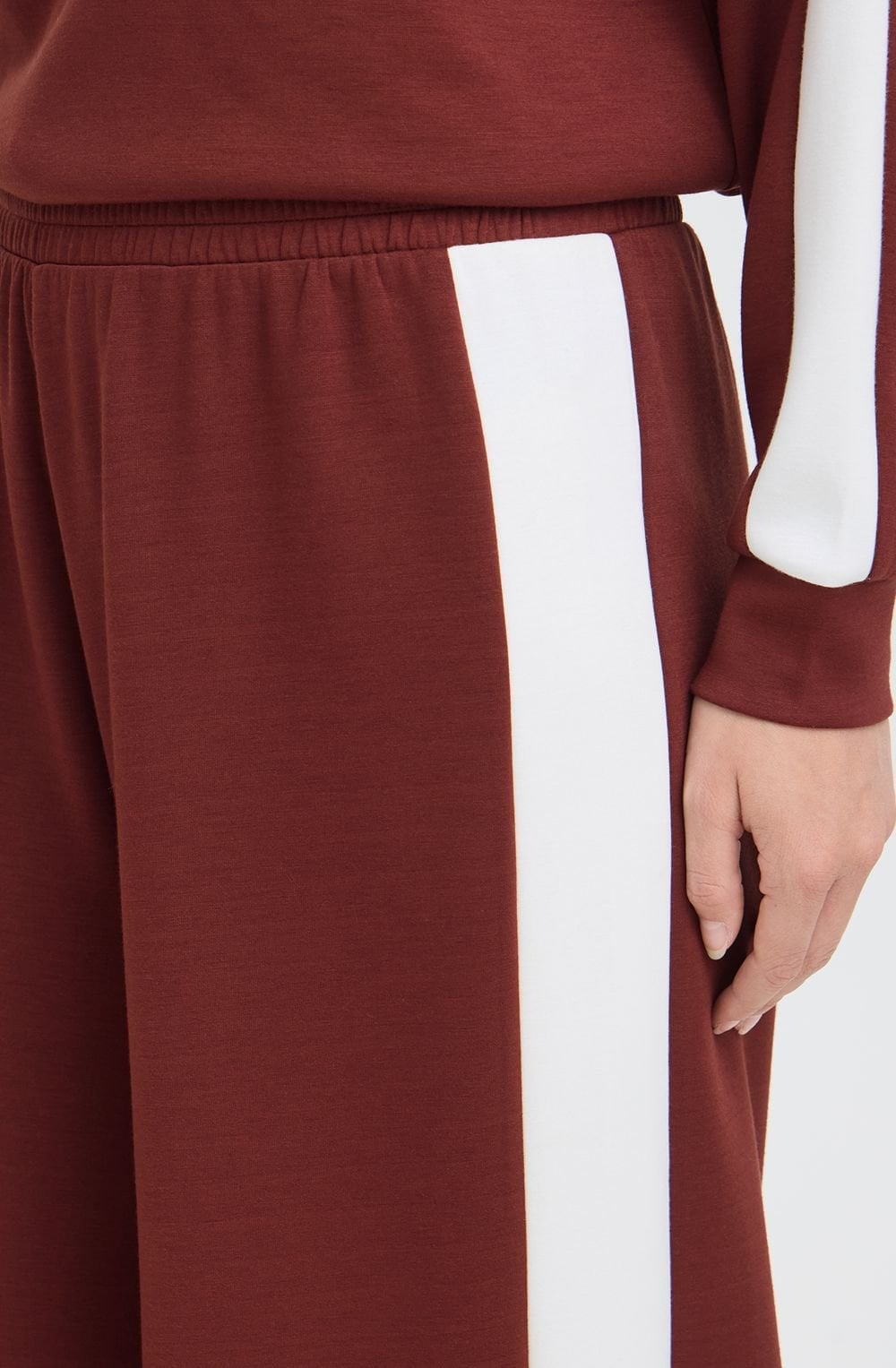 Rum Raisin Luxury Jersey Wide Leg Trousers