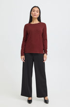 Rum Raisin Textured Fine Knit Jumper
