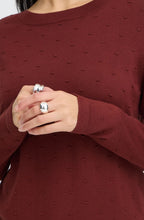 Rum Raisin Textured Fine Knit Jumper