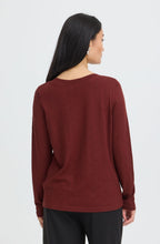 Rum Raisin Textured Fine Knit Jumper