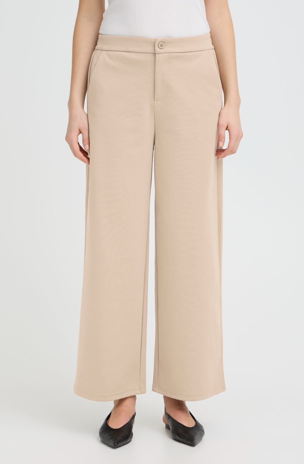 Savannah Tan Wide Leg Ankle Length Trousers