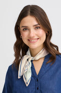 Silla Silk Check Creme De Menthe Square Scarf