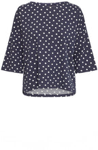 Snow White and Navy Polka Dot Top