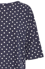 Snow White and Navy Polka Dot Top