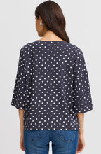 Snow White and Navy Polka Dot Top