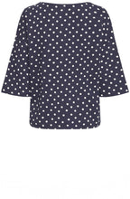 Snow White and Navy Polka Dot Top
