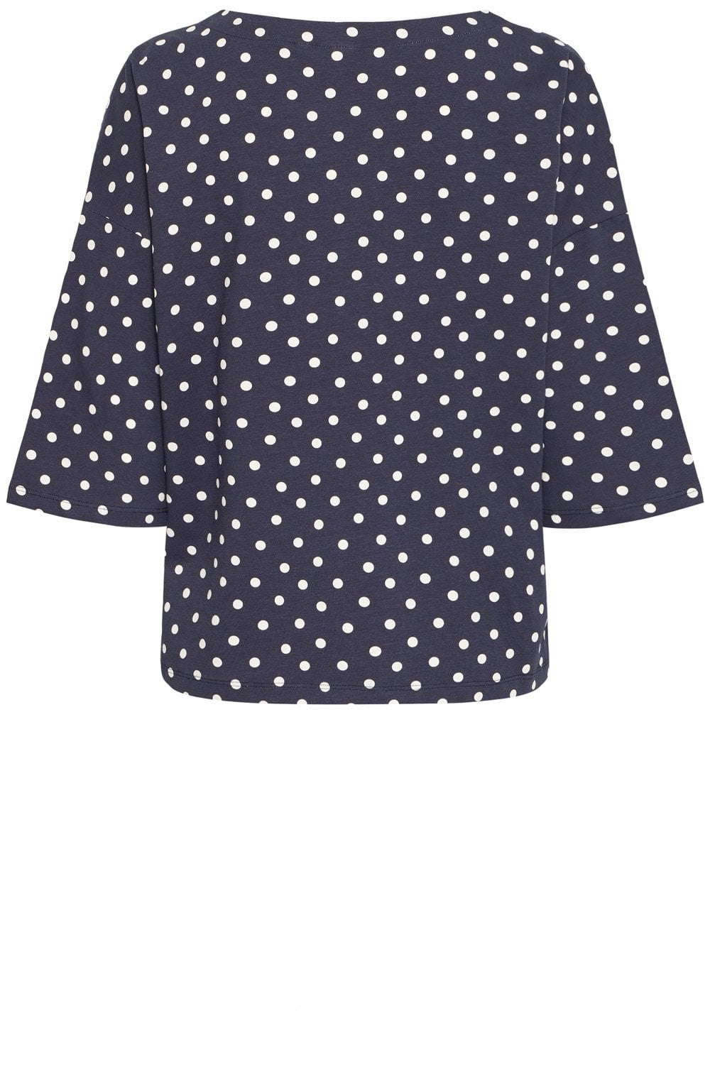 Snow White and Navy Polka Dot Top
