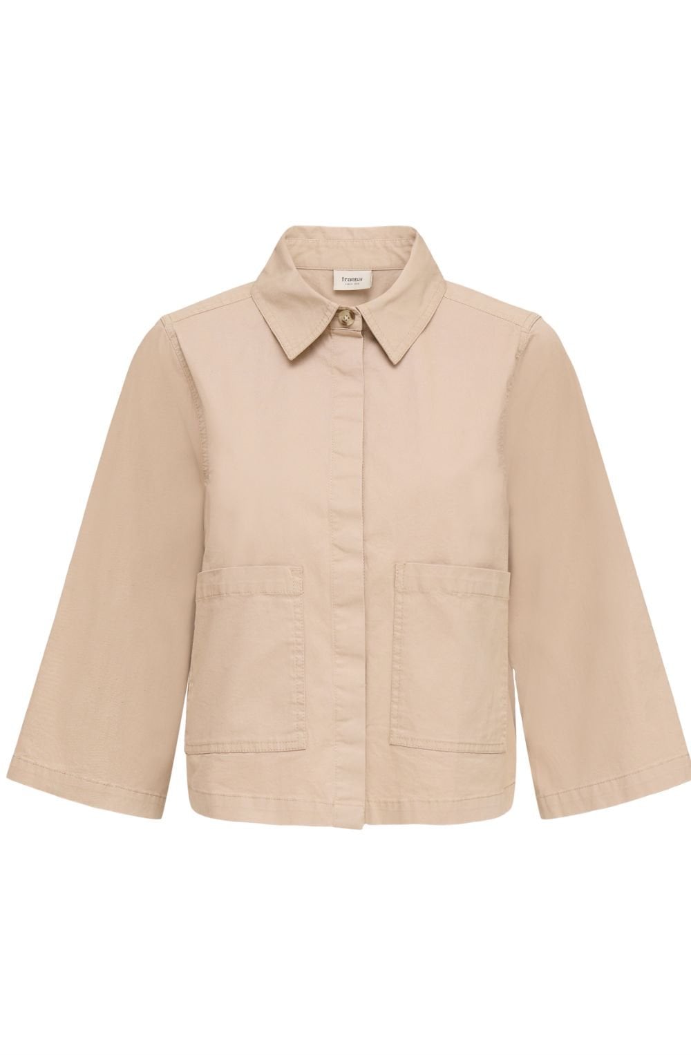 Tan Shortened Relaxed Shirt