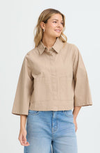 Tan Shortened Relaxed Shirt
