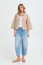Tan Shortened Relaxed Shirt