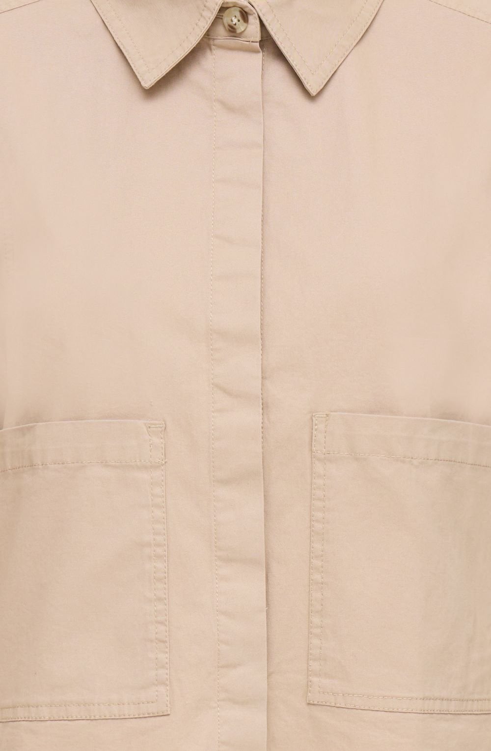 Tan Shortened Relaxed Shirt