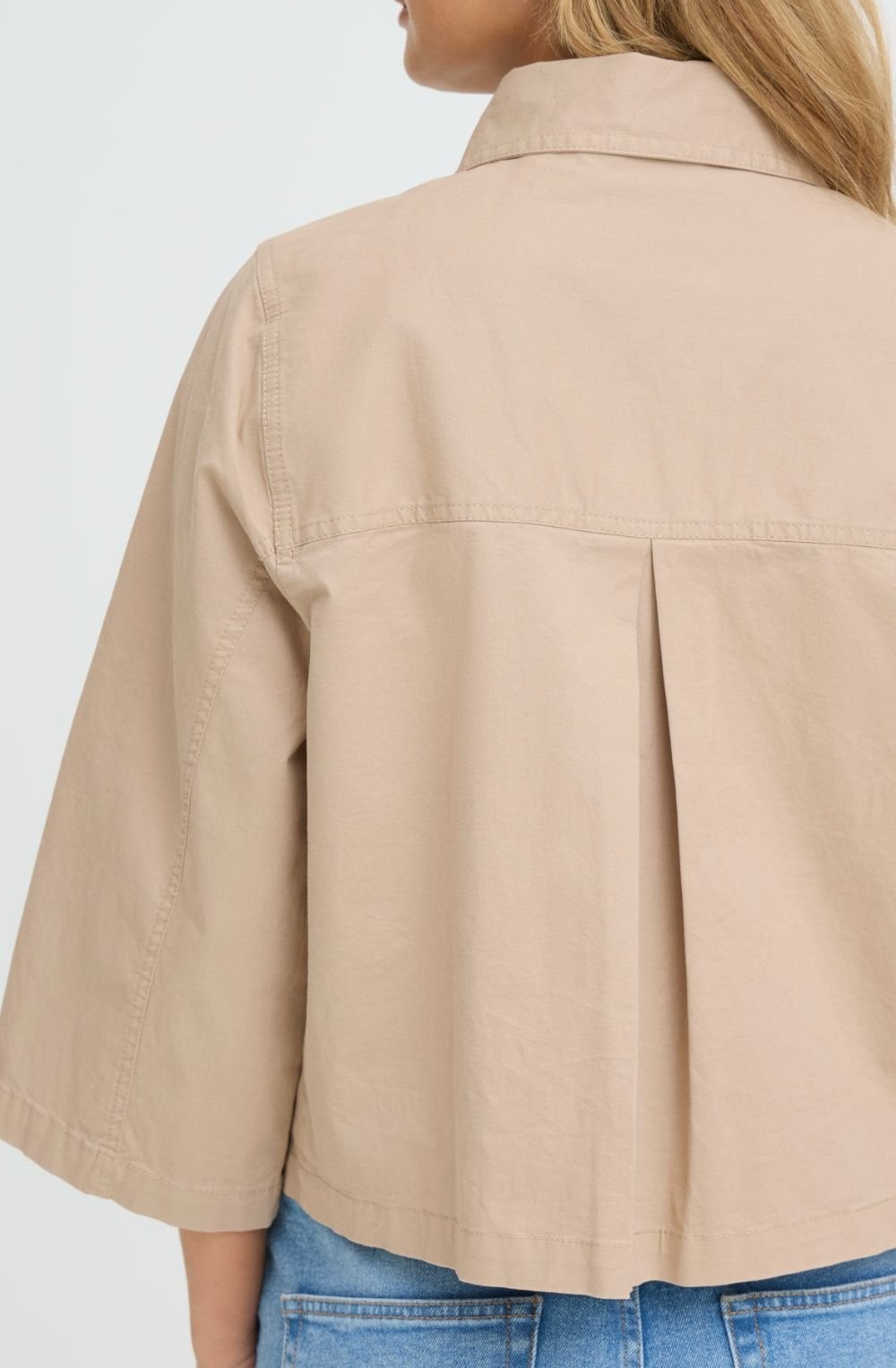 Tan Shortened Relaxed Shirt