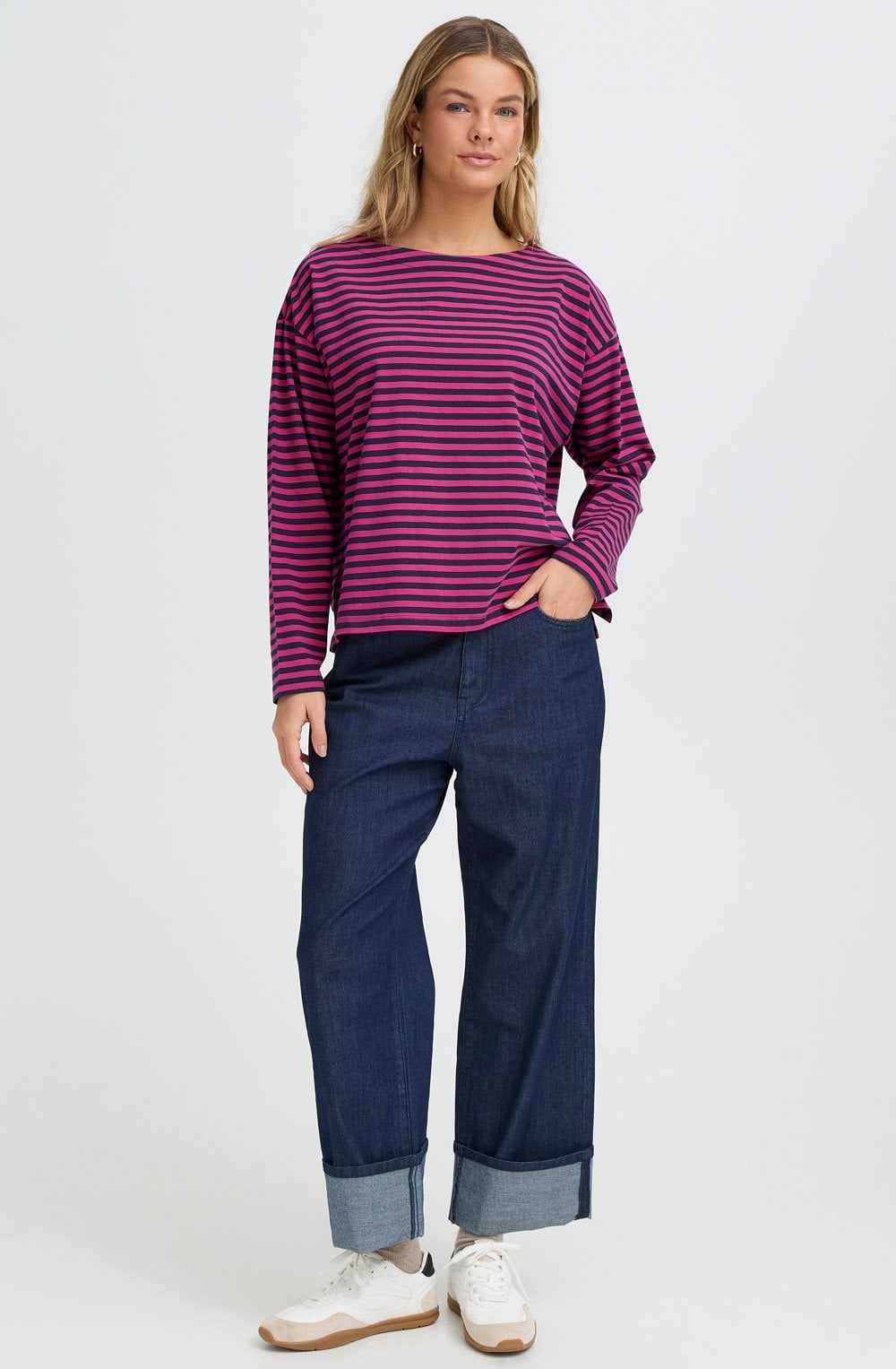 Very Berry and Navy Striped Siva Top