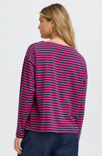 Very Berry and Navy Striped Siva Top