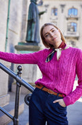 Very Berry Vivian Cable Knit Cardigan