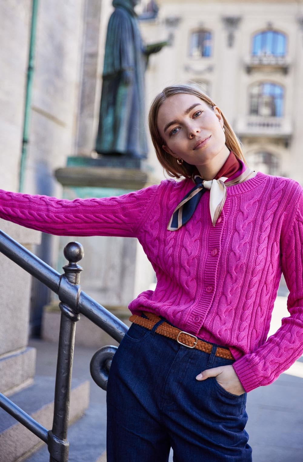 Very Berry Vivian Cable Knit Cardigan