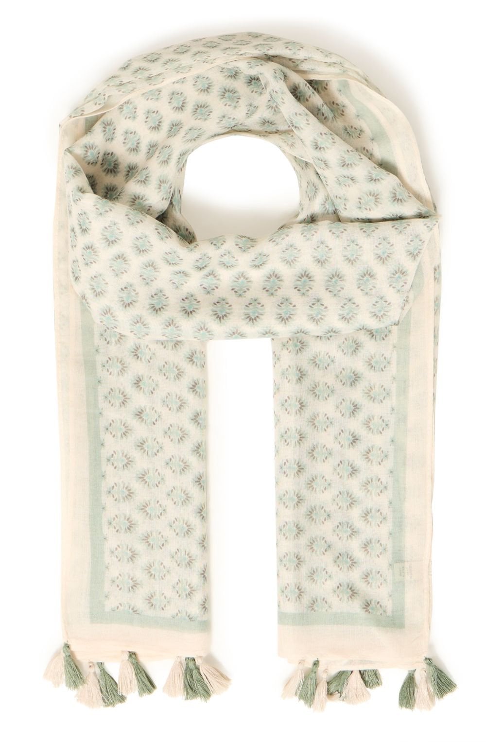 Whisper White Agave Green Lightweight Scarf