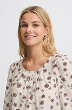 Whisper White and Rum Raisin Floral Blouse