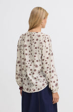 Whisper White and Rum Raisin Floral Blouse