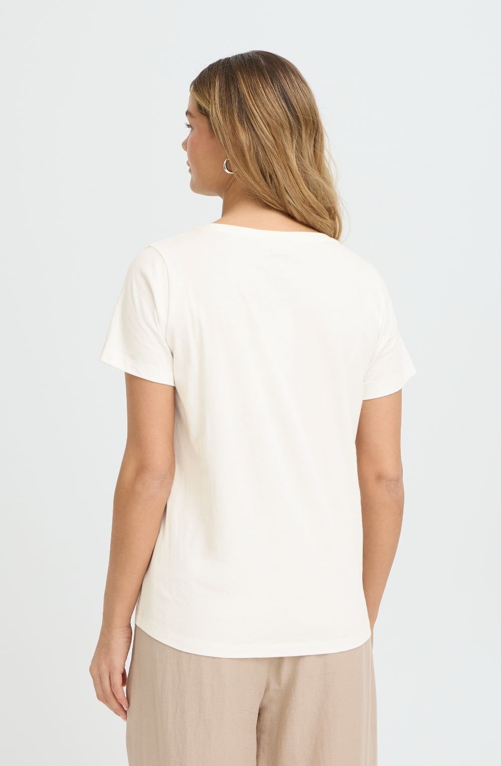 Whisper White Beige Leopard Embroidered T Shirt