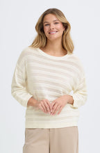 Whisper White Knitted Stripe Relaxed
