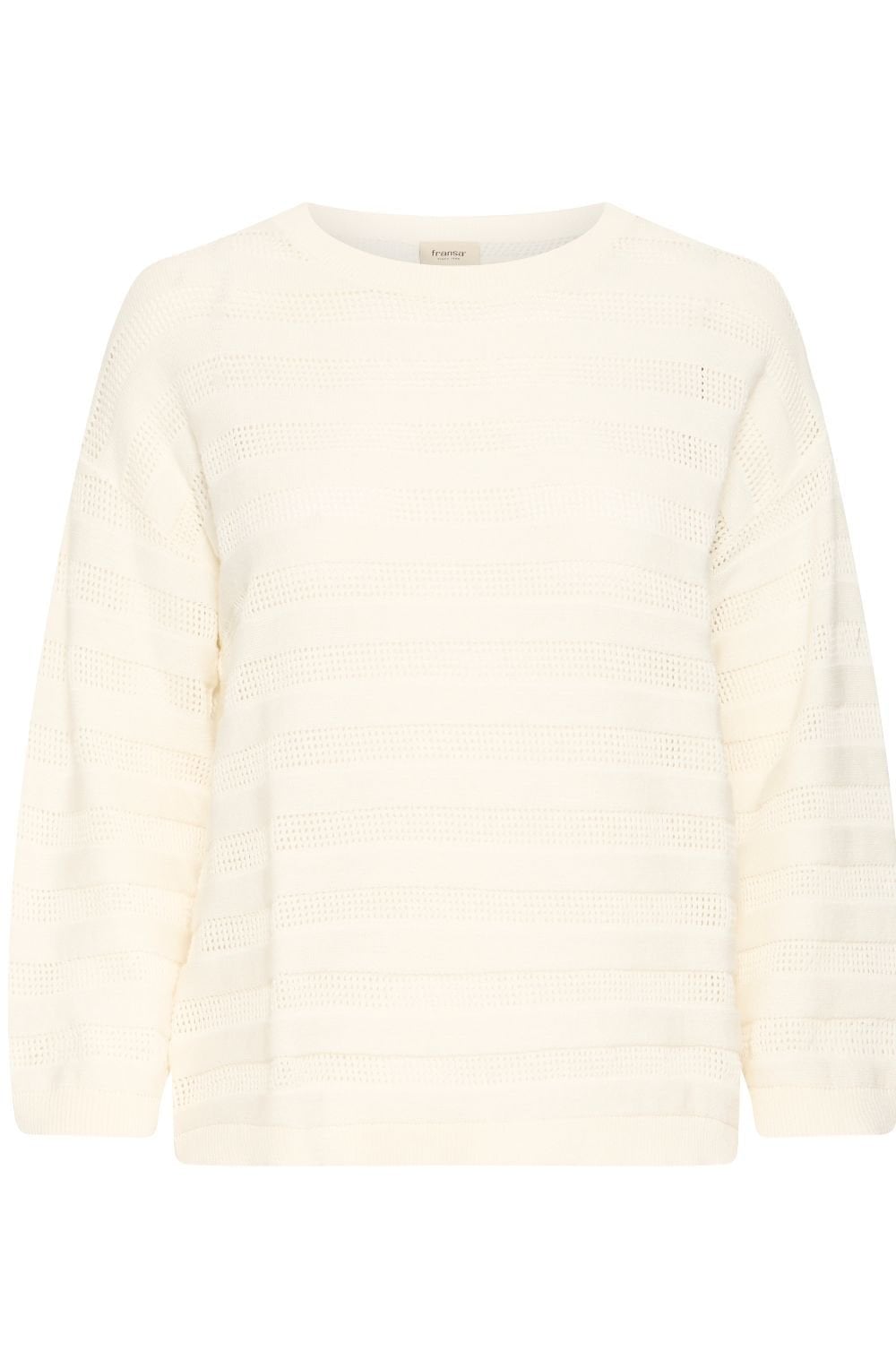 Whisper White Knitted Stripe Relaxed