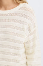 Whisper White Knitted Stripe Relaxed