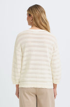 Whisper White Knitted Stripe Relaxed