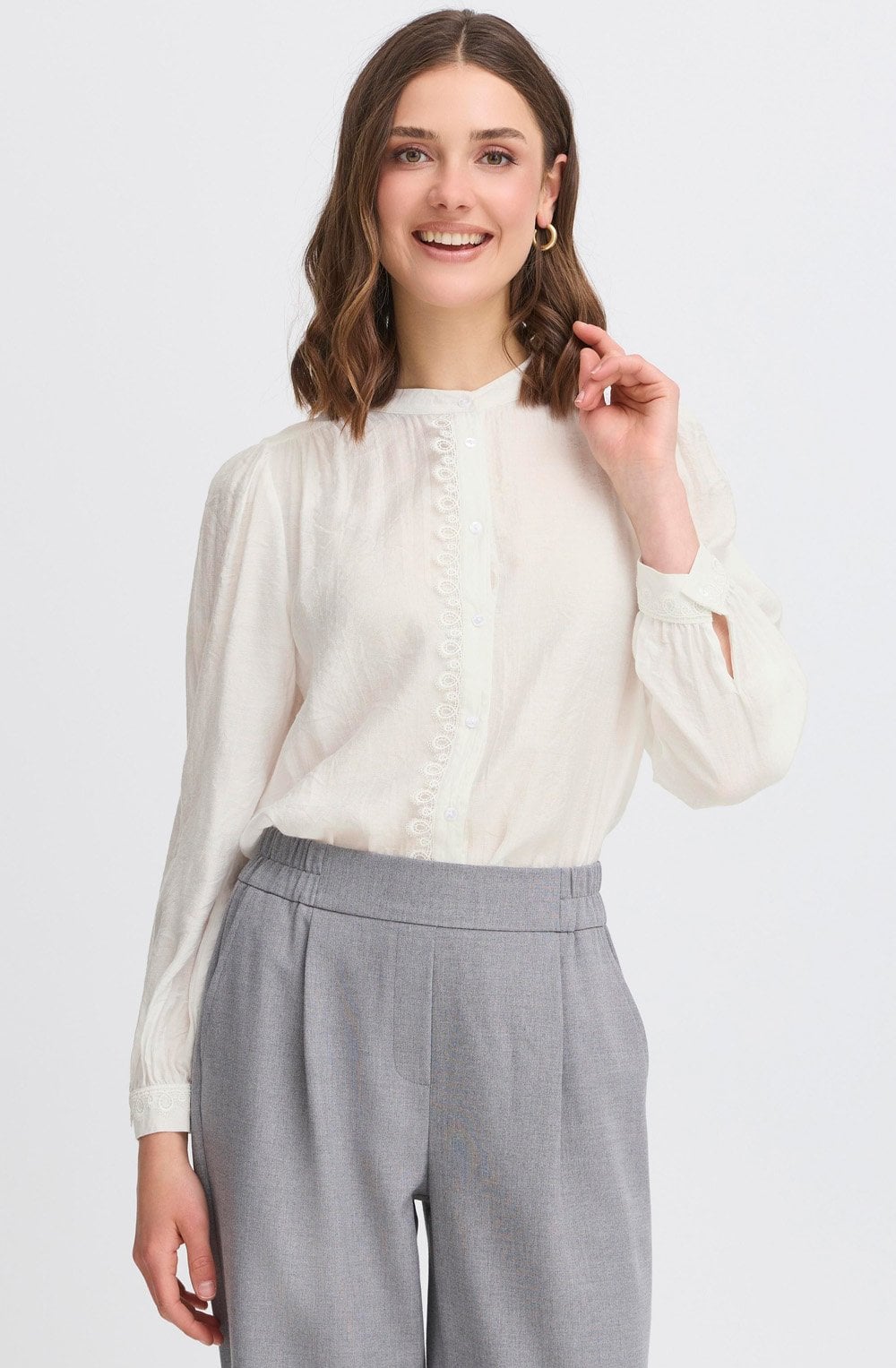 Whisper White Looped Lace Blouse