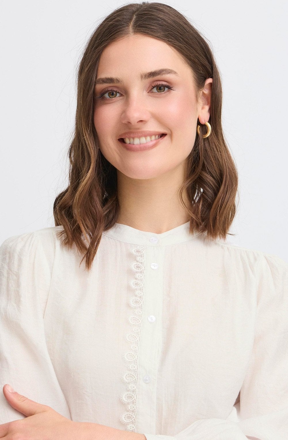 Whisper White Looped Lace Blouse