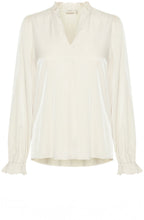 Whisper White Satin Touch Ruffled Blouse