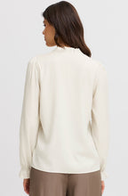 Whisper White Satin Touch Ruffled Blouse
