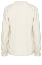 Whisper White Satin Touch Ruffled Blouse