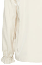 Whisper White Satin Touch Ruffled Blouse