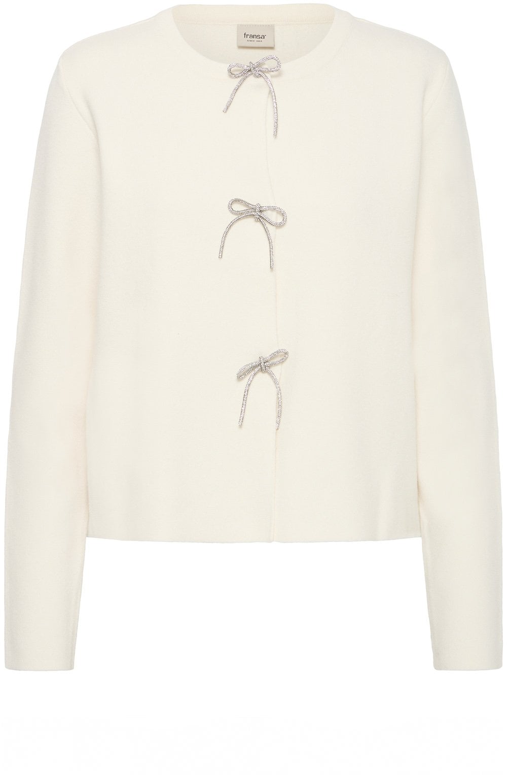 Whisper White Sparkle Bows Cardigan