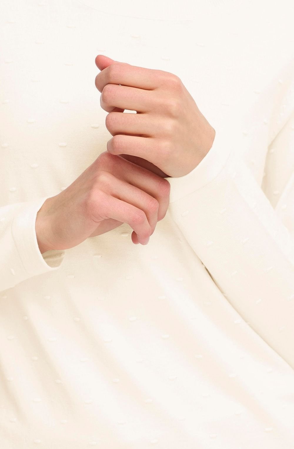 Whisper White Textured Fine Knit Jumper