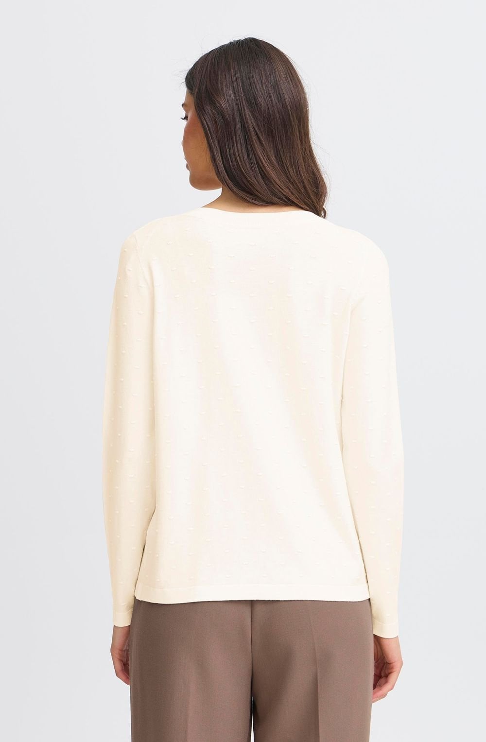 Whisper White Textured Fine Knit Jumper