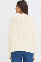Whisper White Vivian Cable Knit Collared Jumper