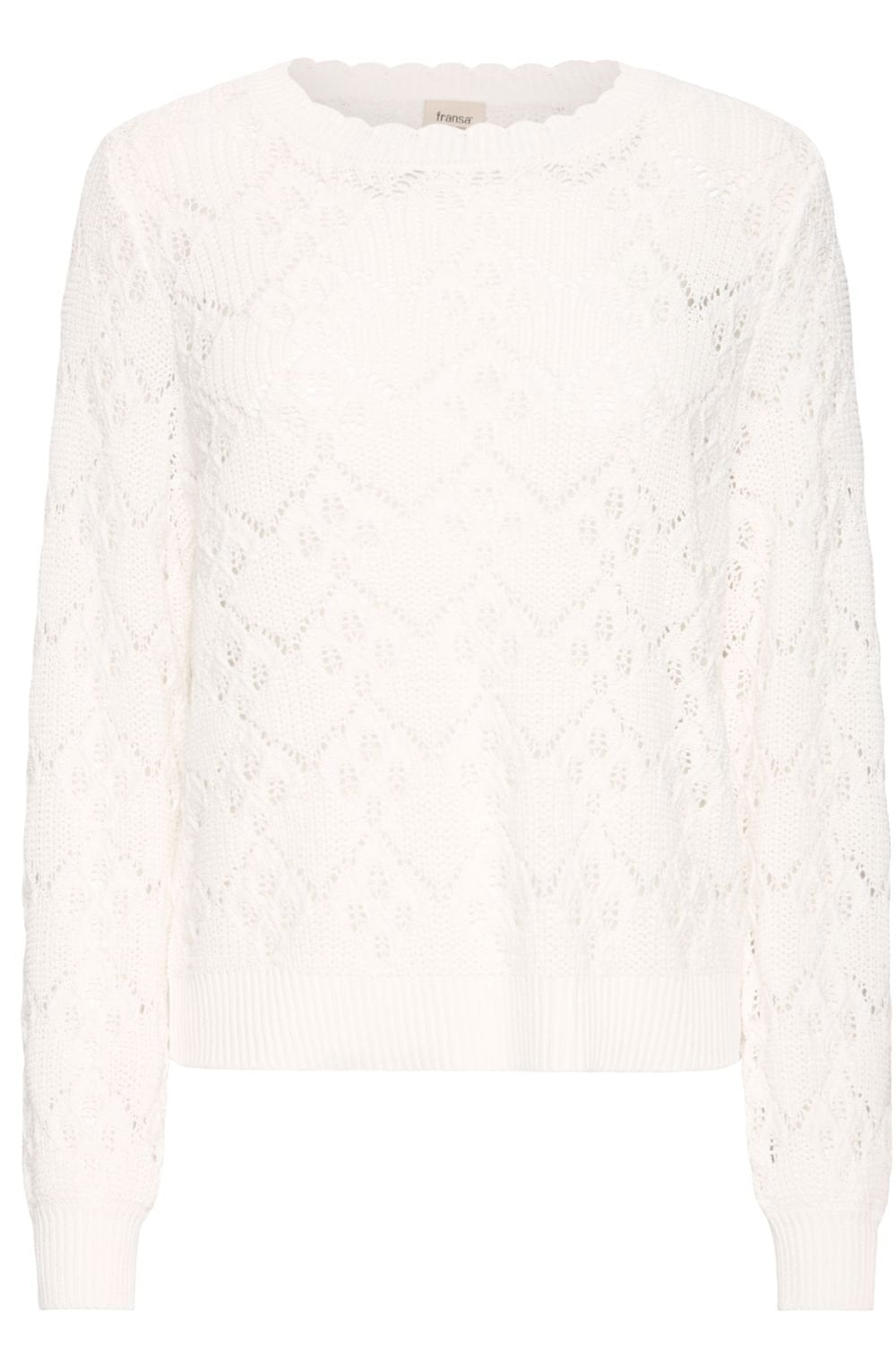 Whisper White Woven Knit Jumper