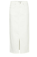 White Denim Midi Skirt