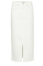 White Denim Midi Skirt
